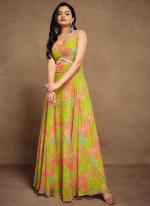 Georgette Multi Colour Party Wear Printed Readymade Gown